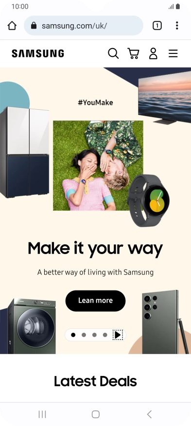 Press the menu icon.