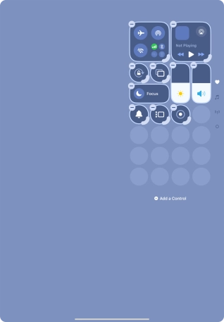 Press Add a Control and follow the instructions on the screen to add the required function to Control Centre.