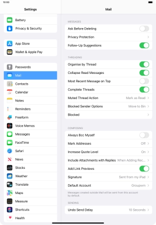 Press Default Account.