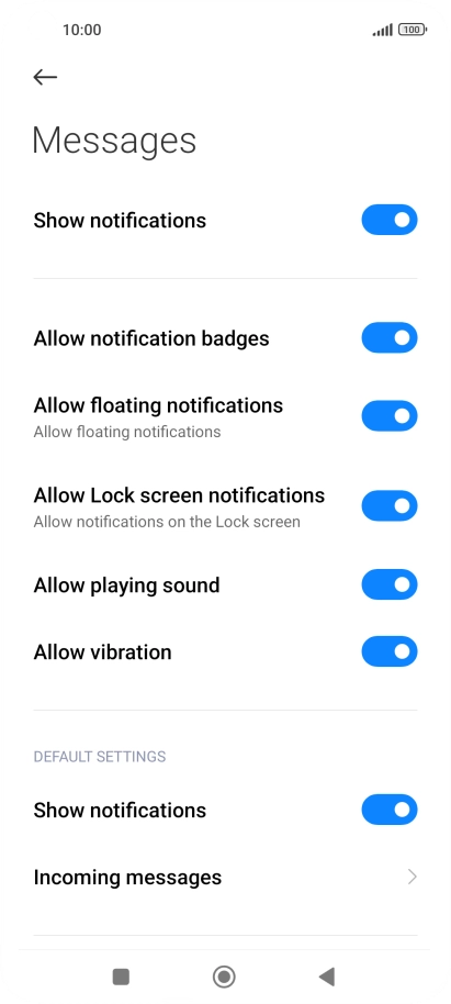Press the indicator next to 