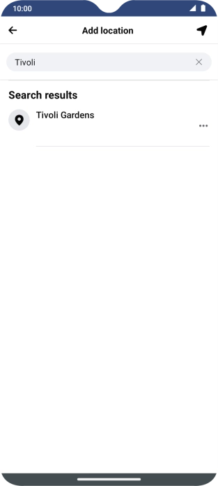 Press the required location.