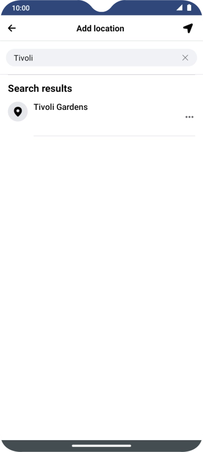 Press the required location.