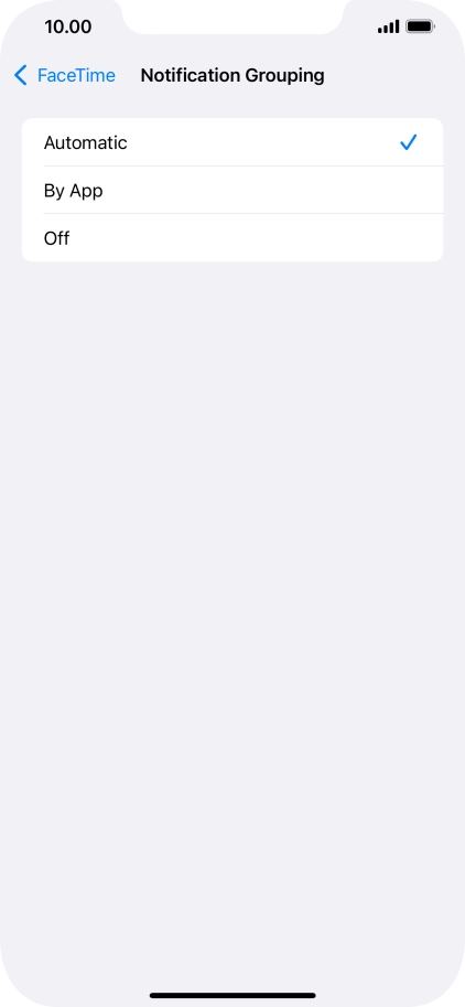 Press the required setting. Press the required setting.