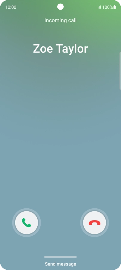 Press and drag the accept call icon right.