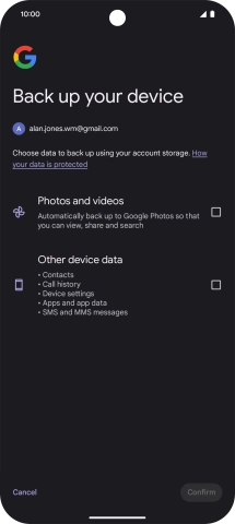 Press the fields next to the required data types to select them.