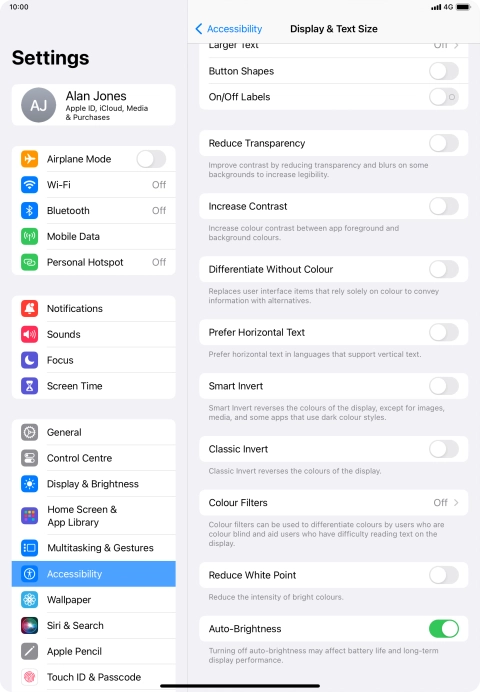 Press the indicator next to 