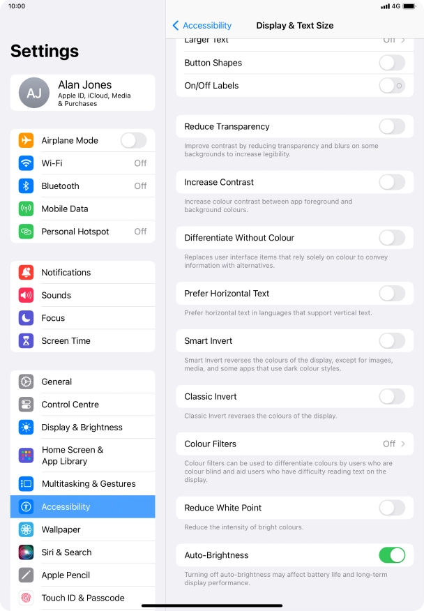 Press the indicator next to 