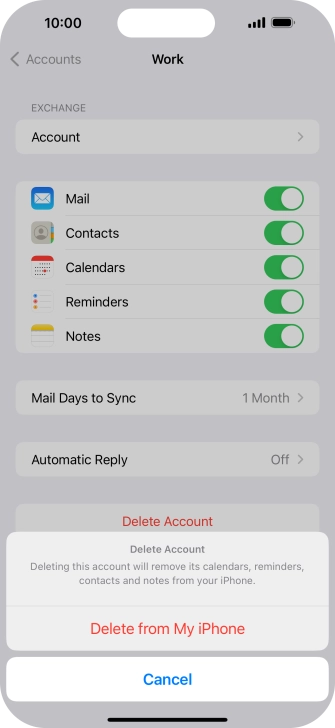 Press Delete Account.