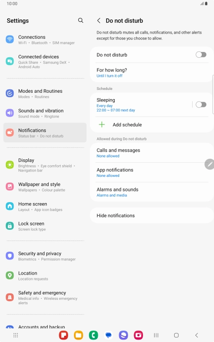 Press the indicator next to 