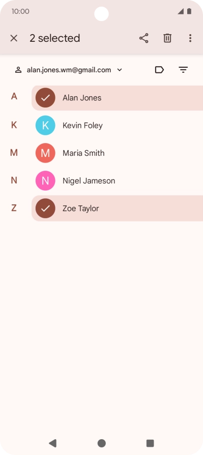 Press the menu icon.