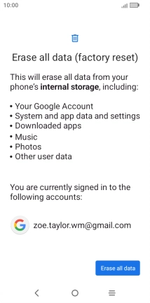 Press Erase all data.