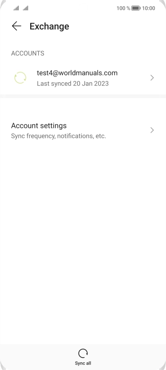 Press the required email account.