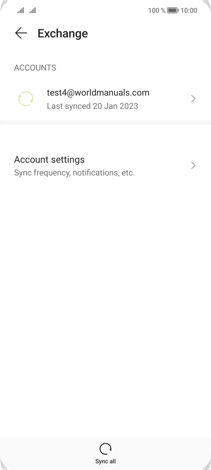 Press the required email account.