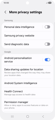 Press Permission manager.