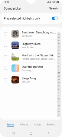 Press the required ring tones to hear them.