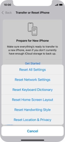 Press Reset All Settings. Press Reset All Settings.