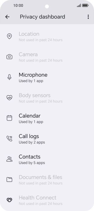 Press the required phone function.