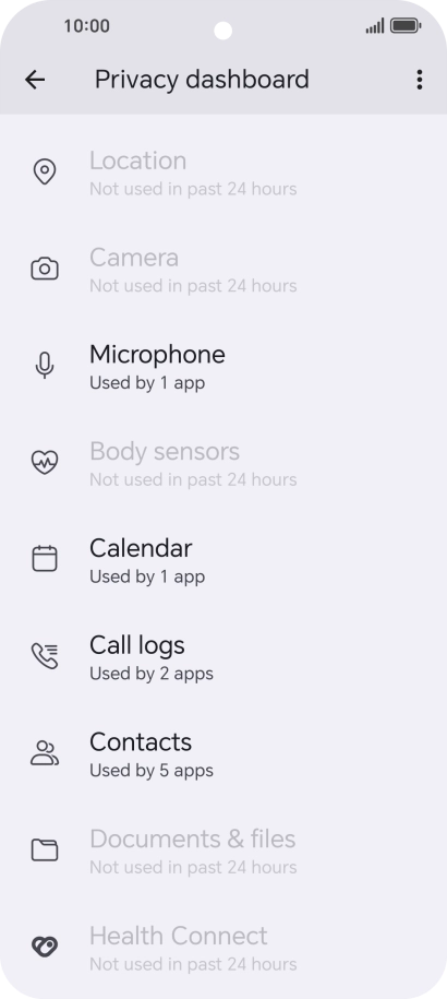 Press the required phone function.