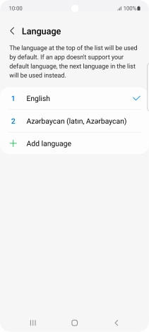 To subsequently select another language as the default language, press the required language. To subsequently select another language as the default language, press the required language.