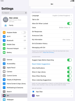 Press the indicator next to 
