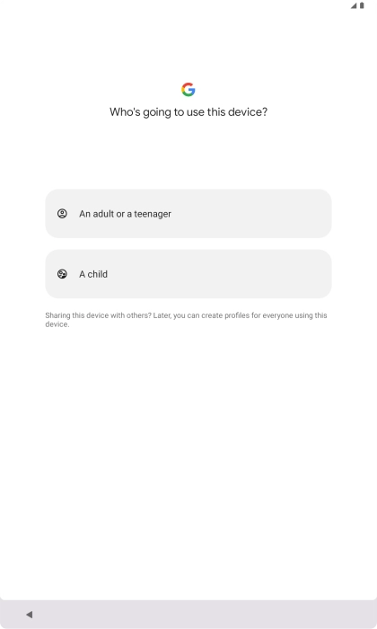 Press the required setting.