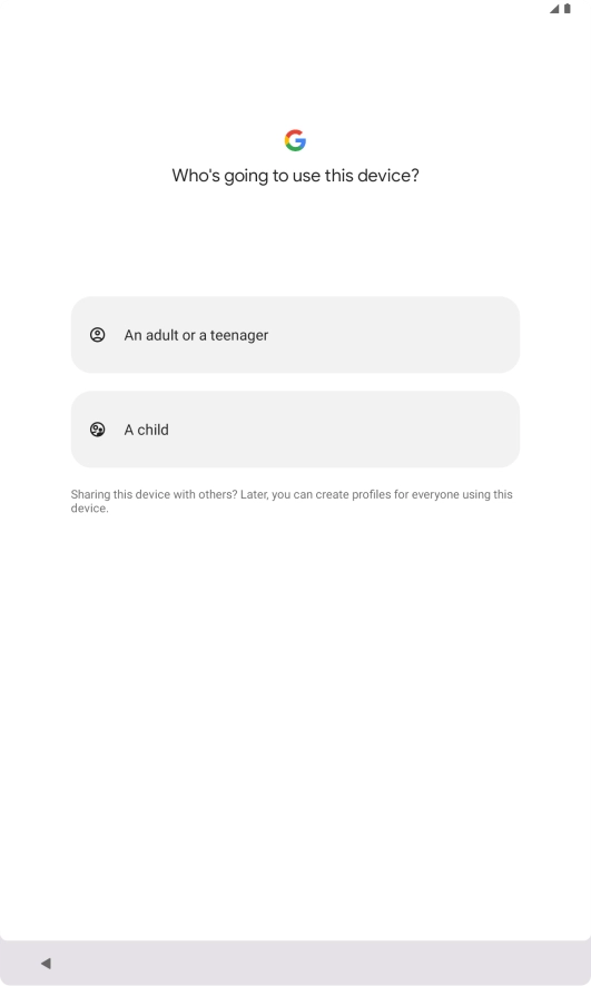Press the required setting.