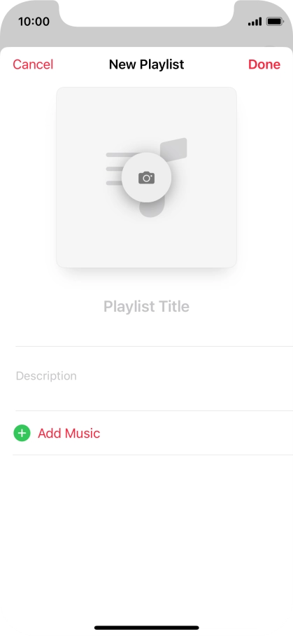 Press the text input field and key in a name for the playlist. Press the text input field and key in a name for the playlist.