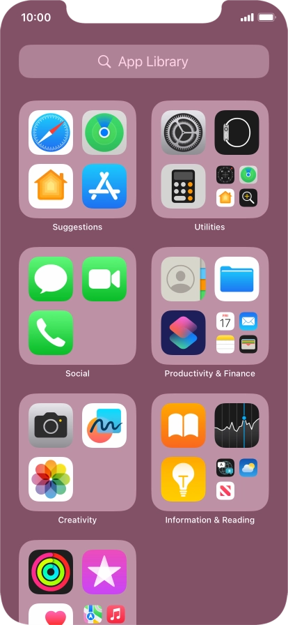 Press the required app.