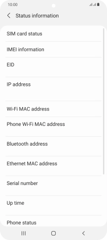 Your phone's EID number is displayed below EID.