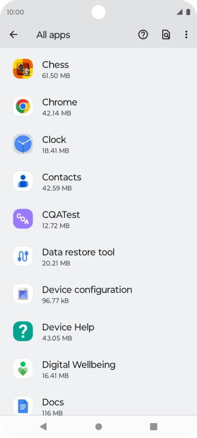 Press the required app.