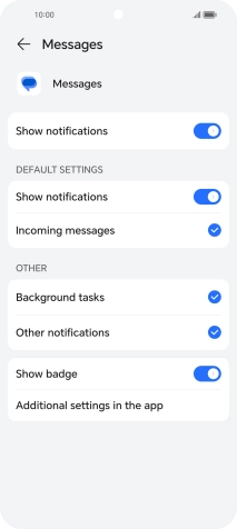 Press the indicator next to 