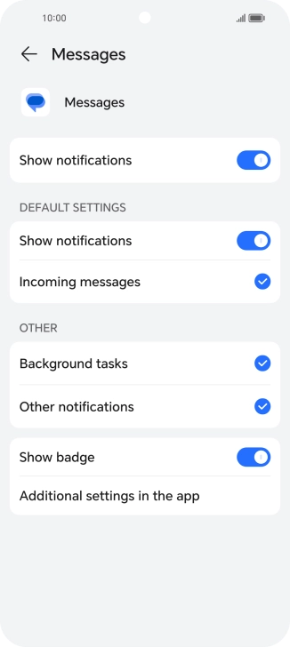Press the indicator next to 