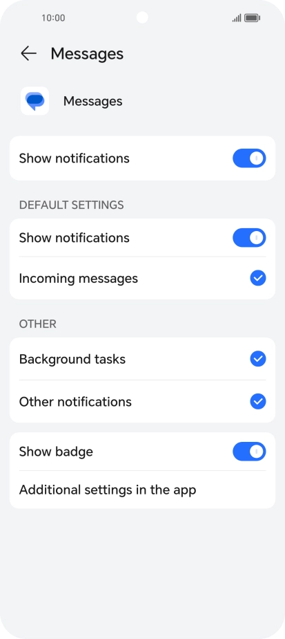 Press the indicator next to 