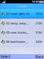 Highlight the required ring tones to hear them.