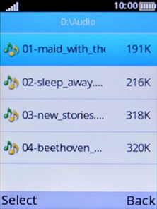 Highlight the required ring tones to hear them.