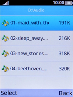 Highlight the required ring tones to hear them.