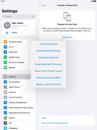 Press Reset All Settings. Press Reset All Settings.