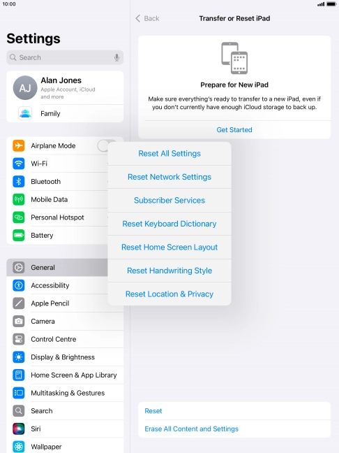 Press Reset All Settings. Press Reset All Settings.