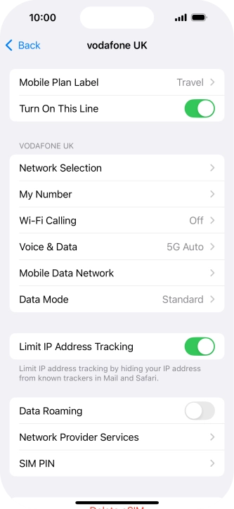 Press the indicator next to 