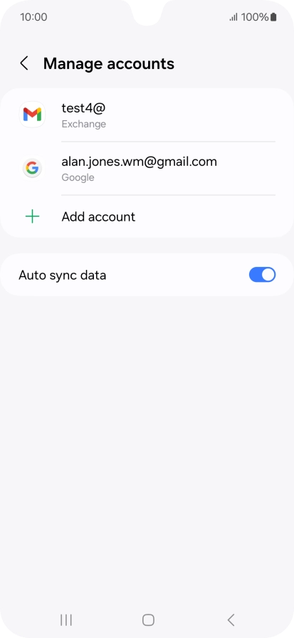 Press the required email account. Press the required email account.