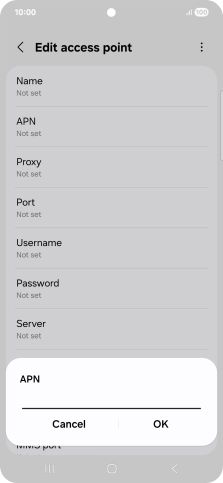 Key in wap.vodafone.co.uk and press OK.