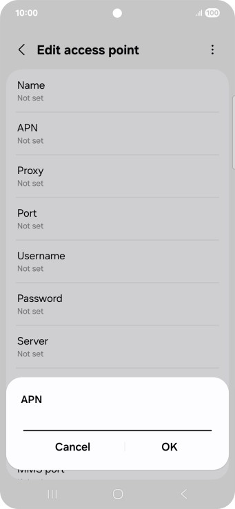 Key in wap.vodafone.co.uk and press OK.