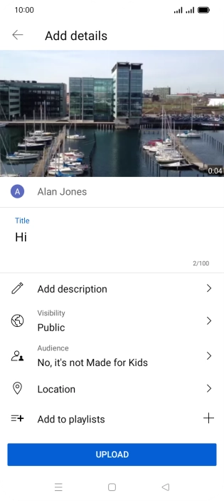 Key in the required text and press UPLOAD.