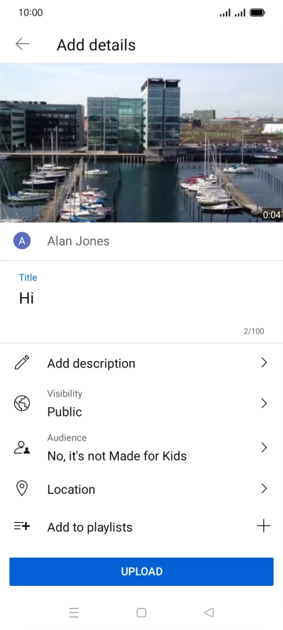 Key in the required text and press UPLOAD.