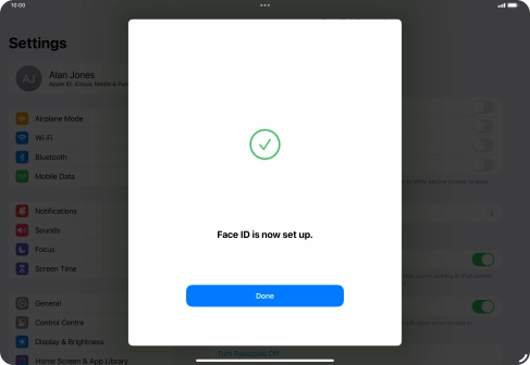 Press Done. If you haven't previously selected a lock code, key in a code of your own choice twice.
