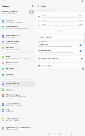 Press View all permissions.