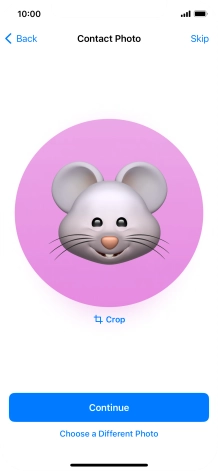 Follow the instructions on the screen to customise the selected picture and press Continue.