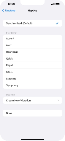 Press the required setting to turn on the function.