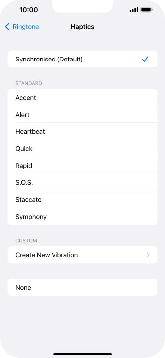 Press the required setting to turn on the function.
