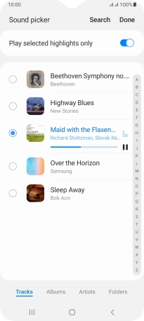 Once you've found a ring tone you like, press Done.